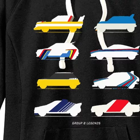 Rally Legends Group B Classic Rally Car Design Women's Fleece Hoodie