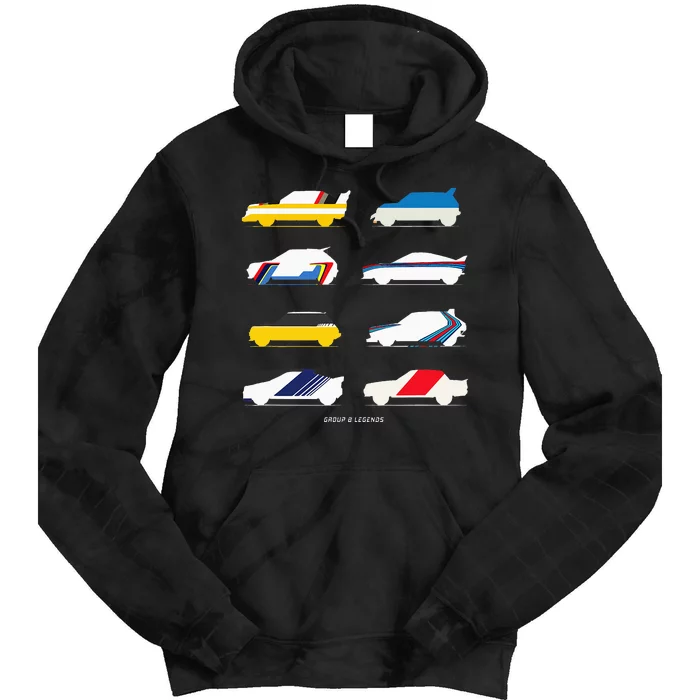 Rally Legends Group B Classic Rally Car Design Tie Dye Hoodie