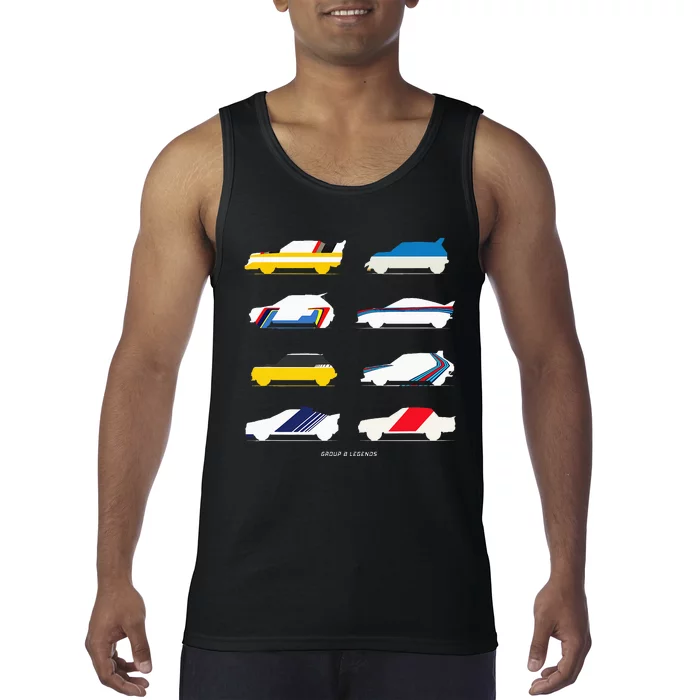 Rally Legends Group B Classic Rally Car Design Tank Top