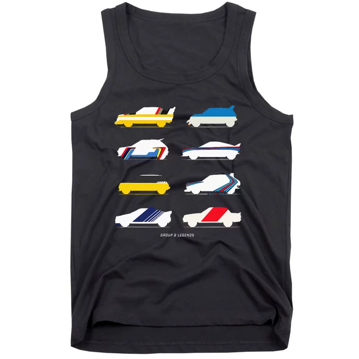 Rally Legends Group B Classic Rally Car Design Tank Top