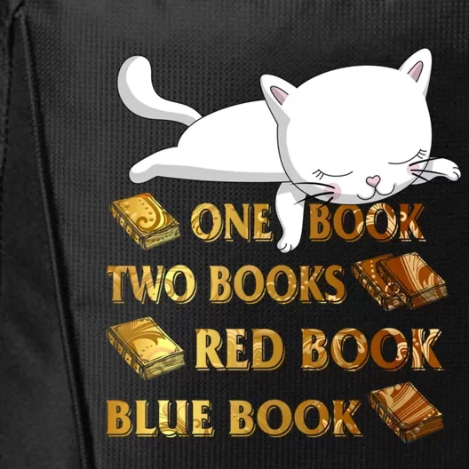 Reading Library Golden One Book Two Books Cat Lover Red Book Cute Gift City Backpack