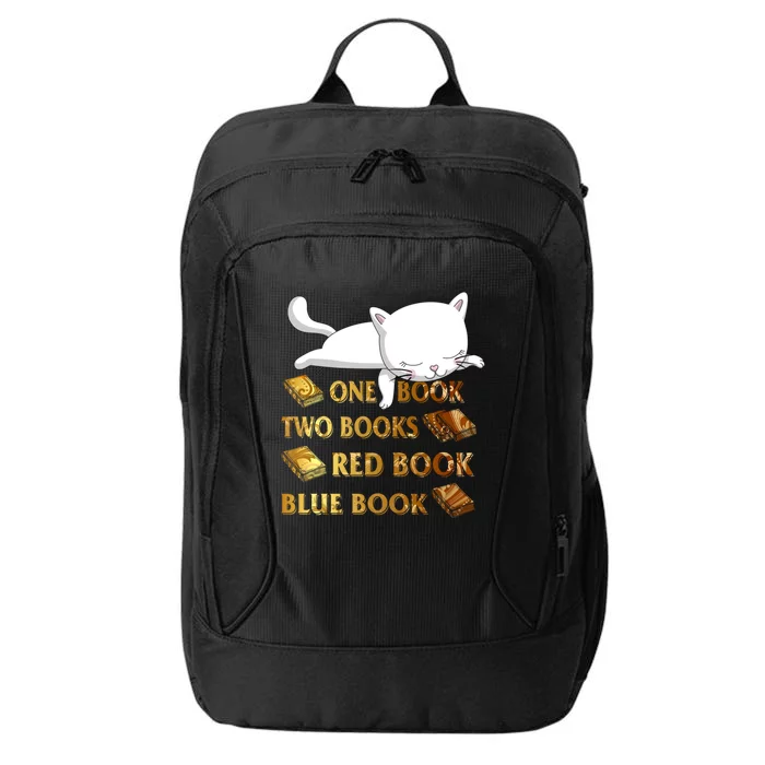 Reading Library Golden One Book Two Books Cat Lover Red Book Cute Gift City Backpack