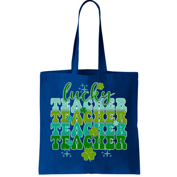 Retro Lucky Green Shamrock St Patrick’s Day Lucky Teacher Gift Tote Bag