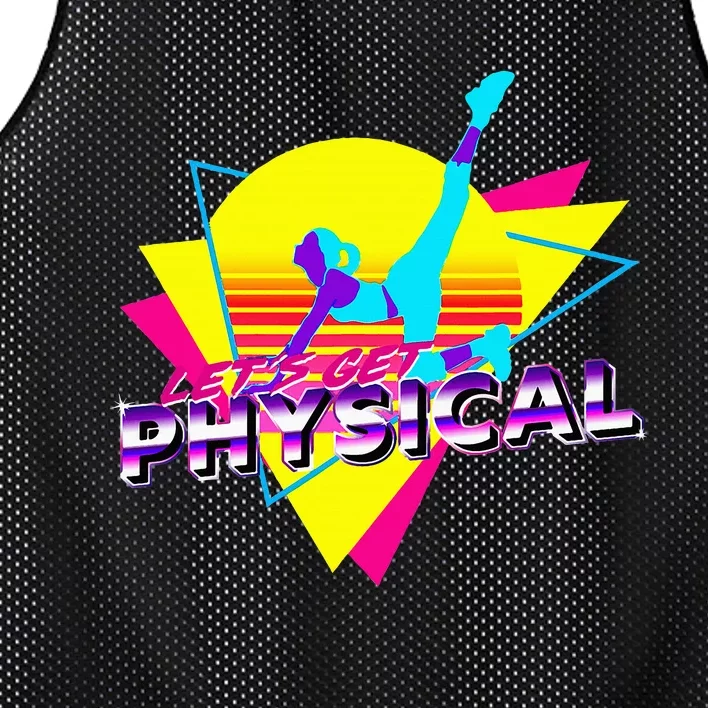 Retro LetS Get Physical Totally 80S Workout Fitness Mesh Reversible Basketball Jersey Tank