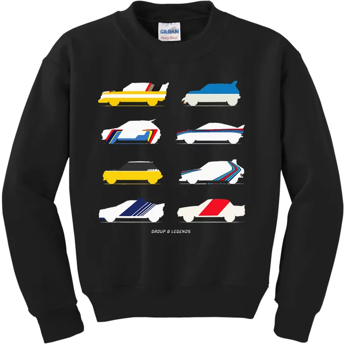 Rally Legends Group B Classic Rally Car Design Kids Sweatshirt