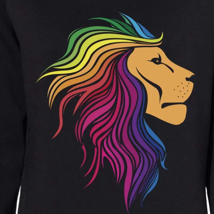 Rainbow Lion Gay Proud Lgbt Pride Month Funny Pride Gift Womens California Wash Sweatshirt