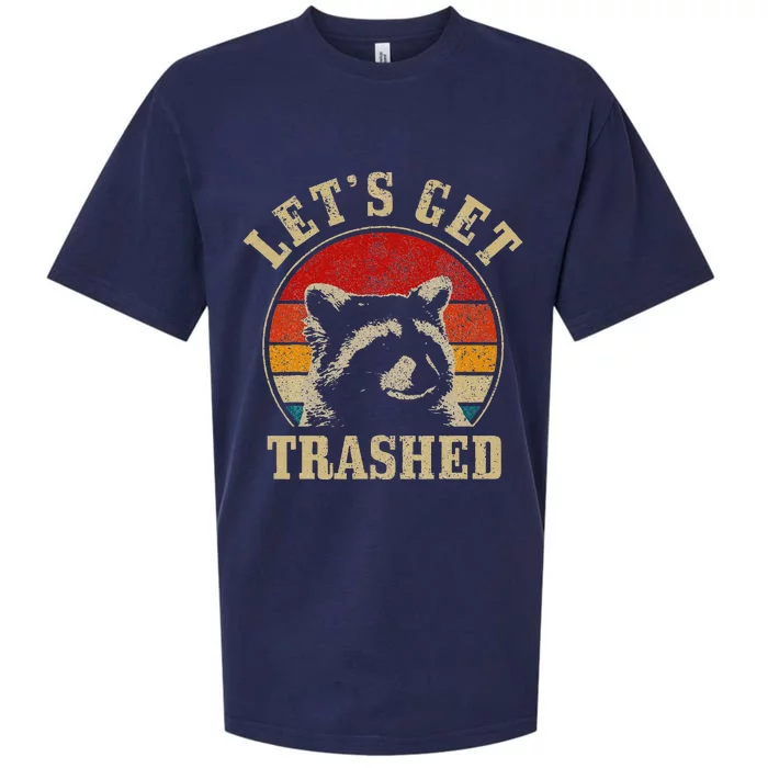 Raccoon LetS Get Trashed Vintage Retro Racoon Funny Sueded Cloud Jersey T-Shirt