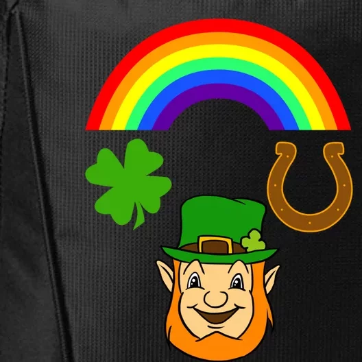 Rainbow Leprechaun Horseshoe St Patrick's Day Gift City Backpack