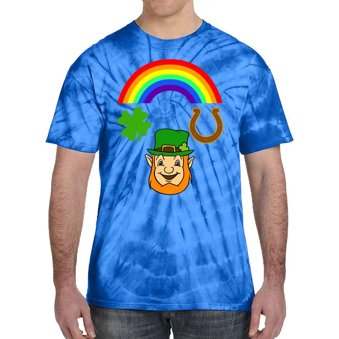 Rainbow Leprechaun Horseshoe St Patrick's Day Gift Tie-Dye T-Shirt