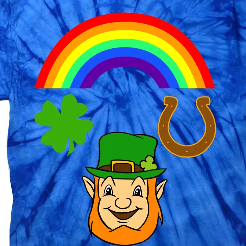 Rainbow Leprechaun Horseshoe St Patrick's Day Gift Tie-Dye T-Shirt