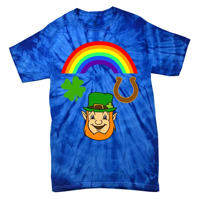 Rainbow Leprechaun Horseshoe St Patrick's Day Gift Tie-Dye T-Shirt