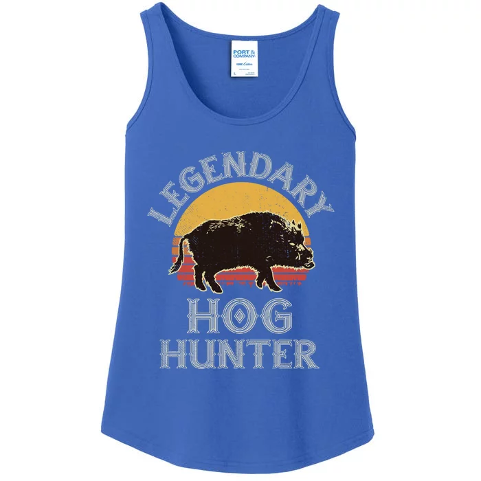 Retro Legendary Hog Hunter Vintage Pig Hog Boar Hunting Cool Gift Ladies Essential Tank