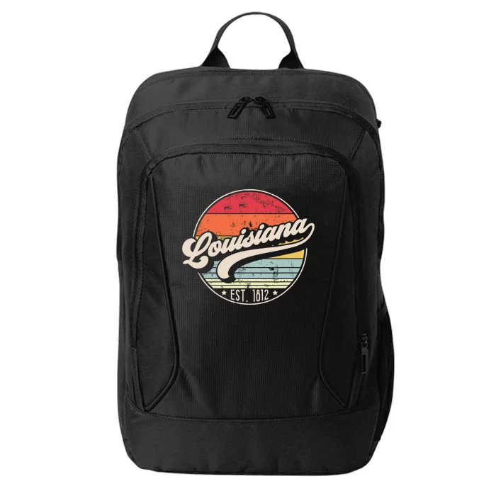 Retro Louisiana Home State La Cool 70s Style Sunset City Backpack