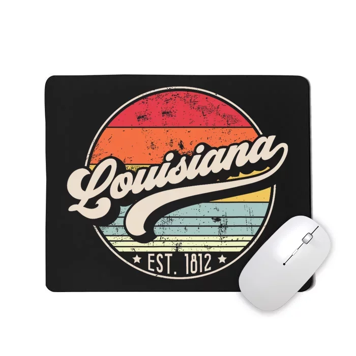 Retro Louisiana Home State La Cool 70s Style Sunset Mousepad