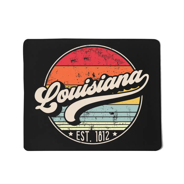 Retro Louisiana Home State La Cool 70s Style Sunset Mousepad