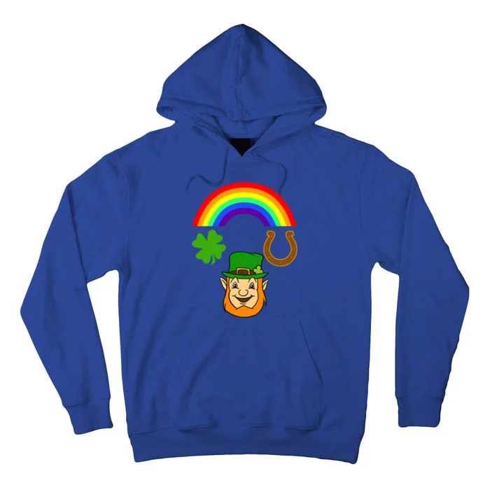 Rainbow Leprechaun Horseshoe St Patrick's Day Gift Funny Gift Tall Hoodie