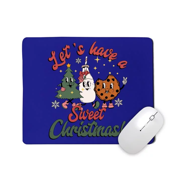 Retro LetS Have A Sweet Christmas Xmas Tree Cookies And Milk Cute Gift Mousepad