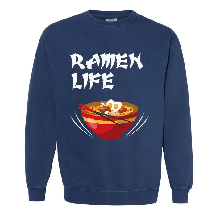 Ramen Life Hoodie Tasty Anime Noodle Bowl Garment-Dyed Sweatshirt