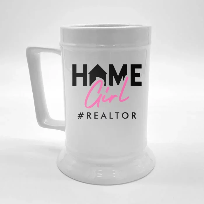 Realtor Life Home Girl Real Estate Agent Housing Investment Front & Back Beer Stein