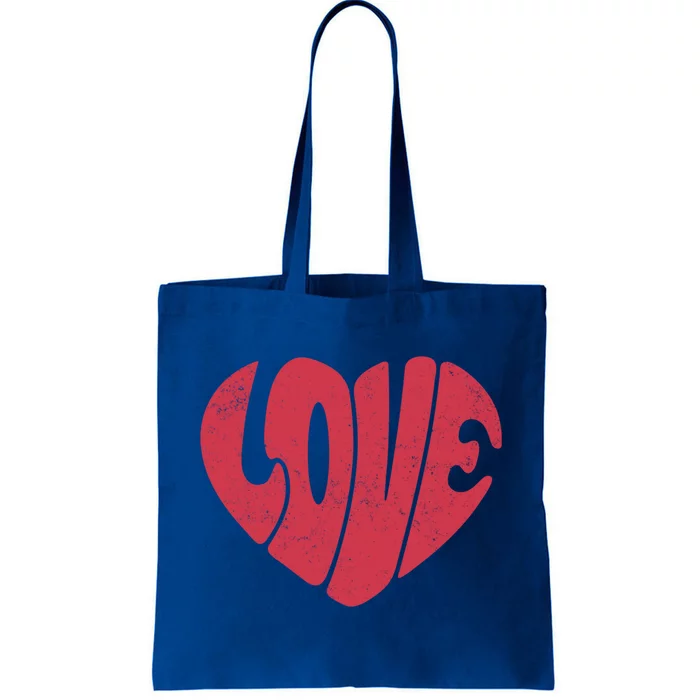 Retro Love Heart Vintage Graphic And Cute Gift Tote Bag