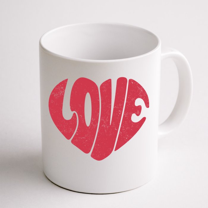 Retro Love Heart Vintage Graphic And Cute Gift Front & Back Coffee Mug