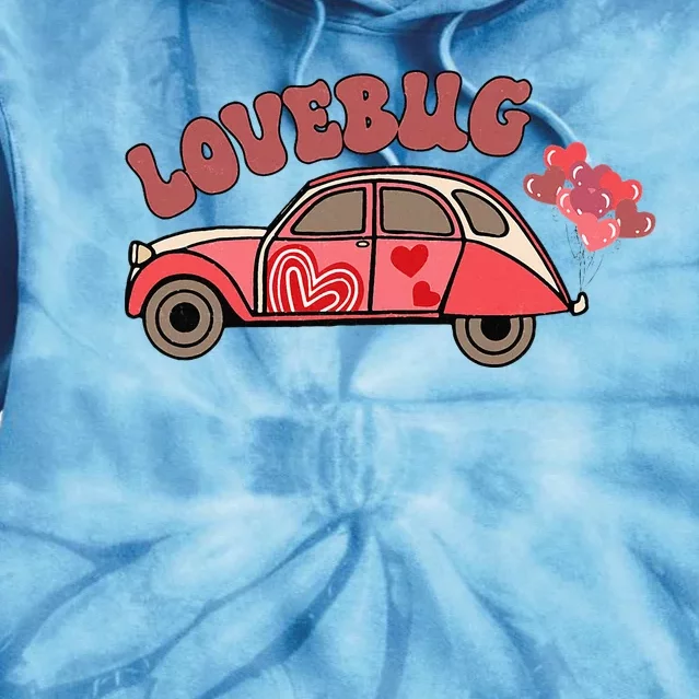 Retro Lovebug Hippie Funny Valentine's Day Gift Tie Dye Hoodie