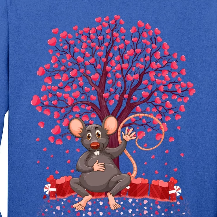 Rat Lover Heart Tree Rat Valentine's Day Gift Tall Long Sleeve T-Shirt