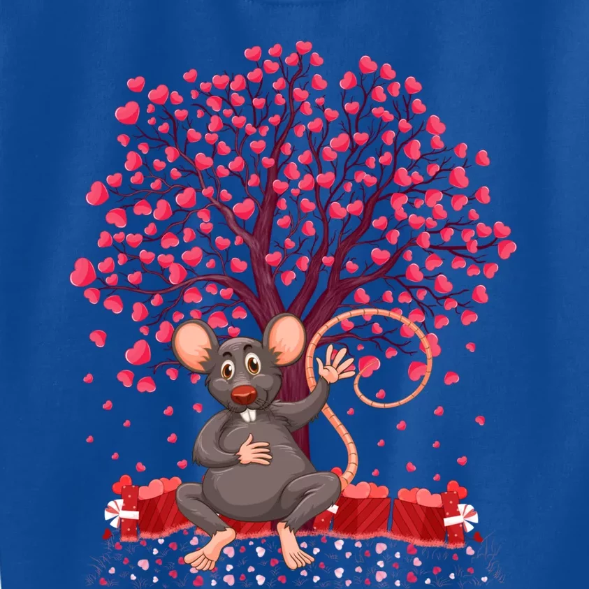 Rat Lover Heart Tree Rat Valentine's Day Gift Kids Sweatshirt