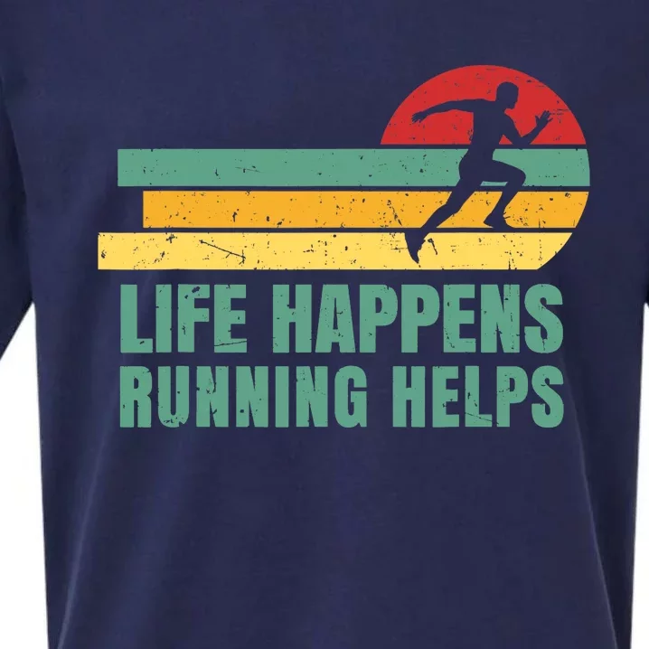 Runner Life Happens Running Helps Sueded Cloud Jersey T-Shirt