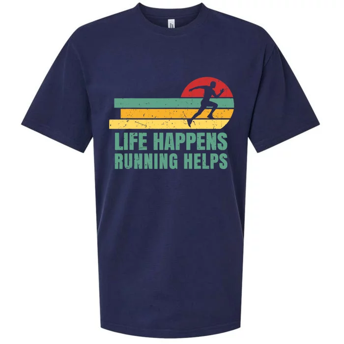 Runner Life Happens Running Helps Sueded Cloud Jersey T-Shirt