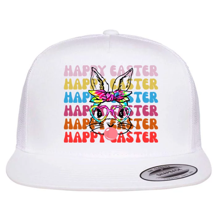 Rabbit Lover Happy Easter Flat Bill Trucker Hat