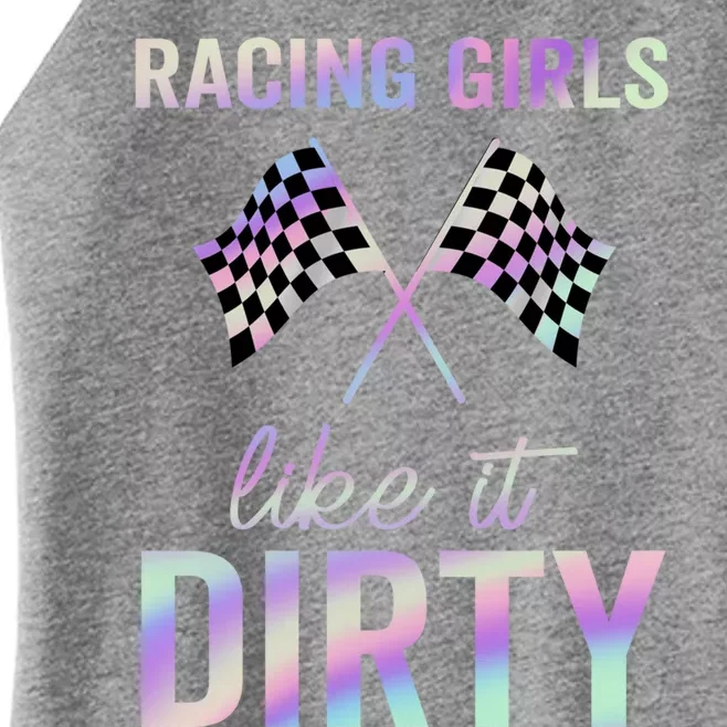 Racing Like It Dirty Dirt Track Auto Racing Motocross Gift Women’s Perfect Tri Rocker Tank