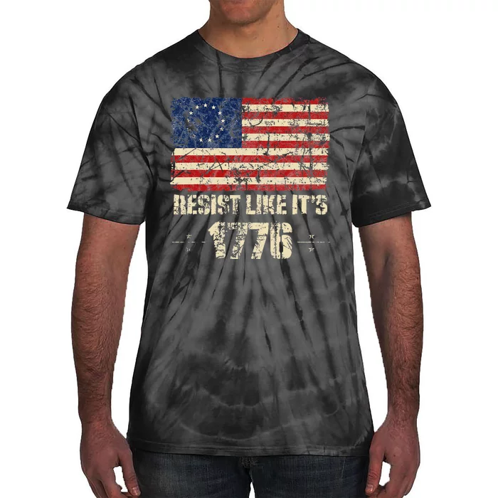 Resist Like It's 1776 American Patriot Conservative Flag Tie-Dye T-Shirt