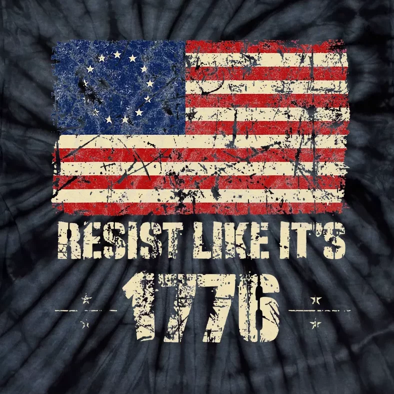 Resist Like It's 1776 American Patriot Conservative Flag Tie-Dye T-Shirt