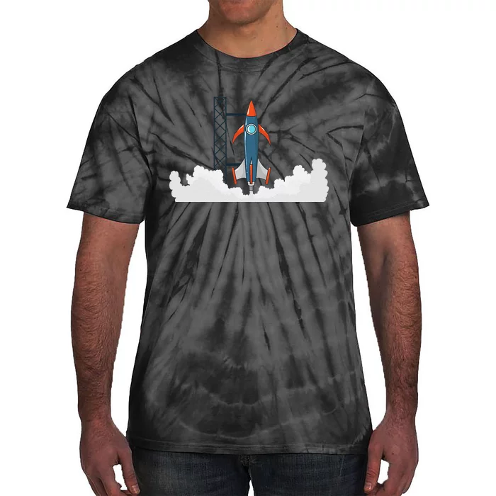 Rocket Launch Into Space Tie-Dye T-Shirt