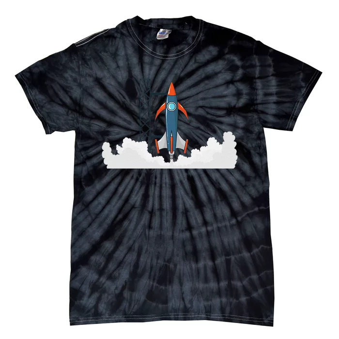 Rocket Launch Into Space Tie-Dye T-Shirt