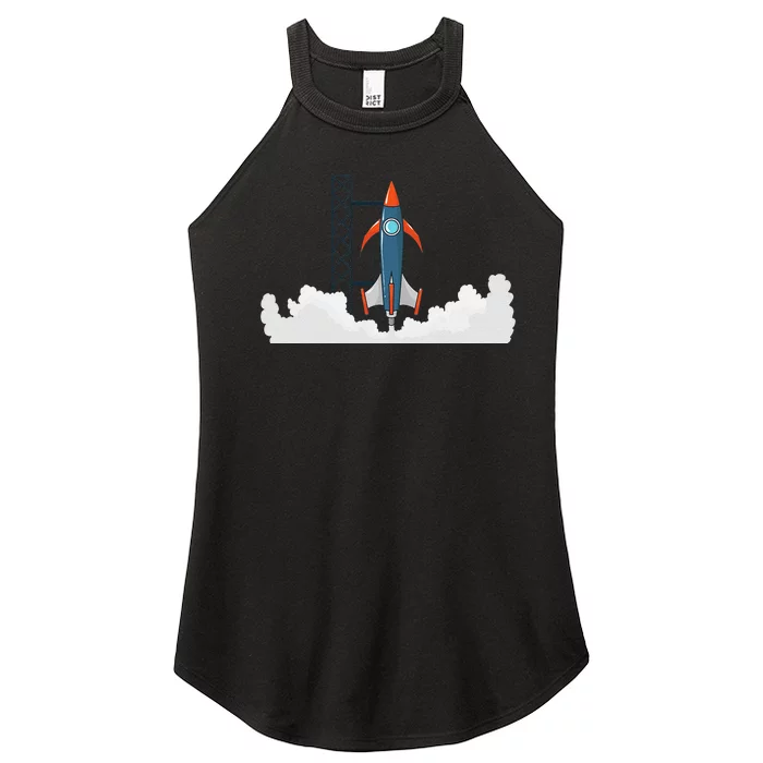 Rocket Launch Into Space Women’s Perfect Tri Rocker Tank