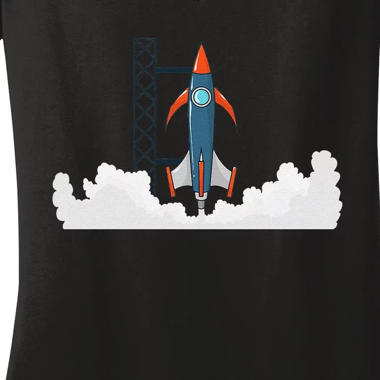 Rocket Launch Into Space Women's V-Neck T-Shirt