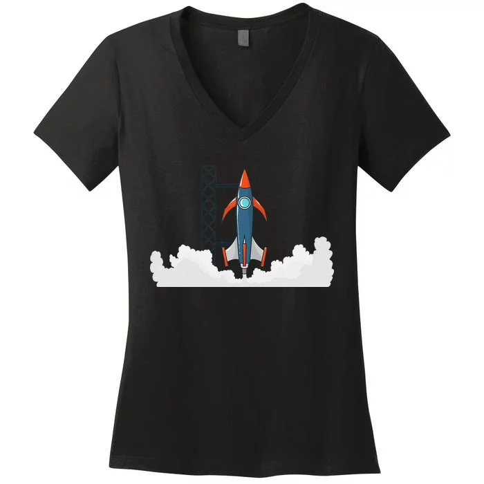 Rocket Launch Into Space Women's V-Neck T-Shirt