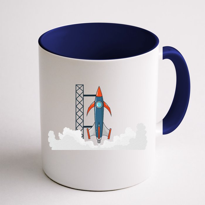 Rocket Launch Into Space Front & Back Coffee Mug