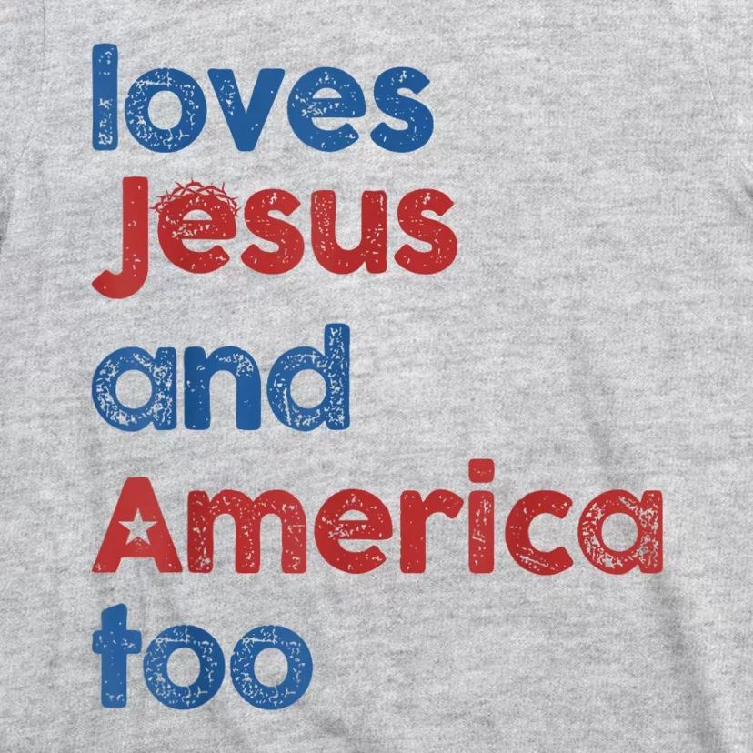 Retro Loves Jesus And America Too T-Shirt