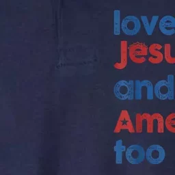 Retro Loves Jesus And America Too Softstyle Adult Sport Polo