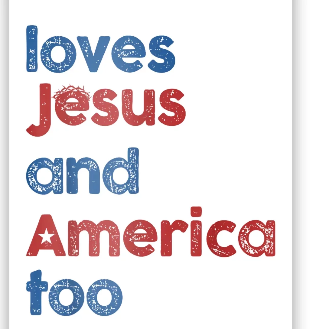 Retro Loves Jesus And America Too Poster