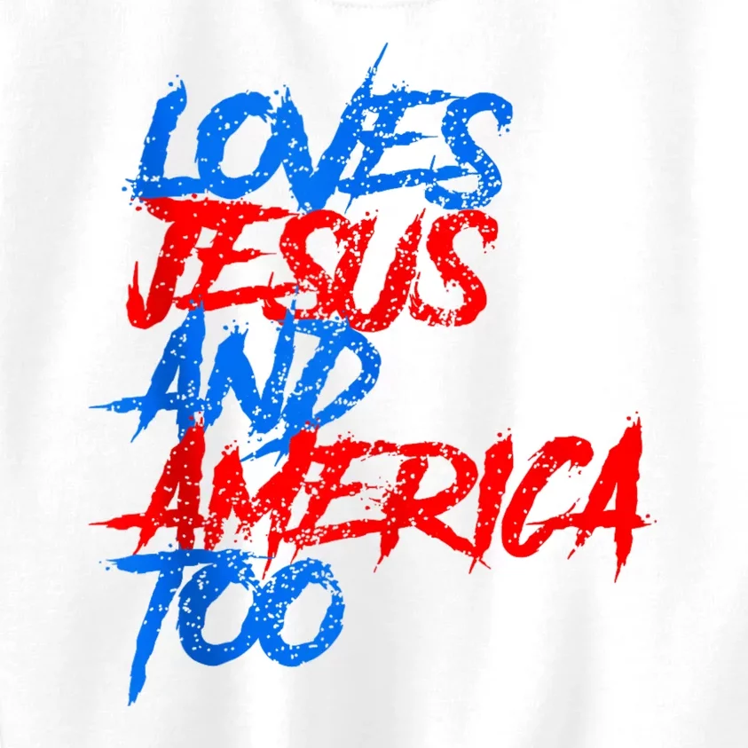 Retro Loves Jesus And America Too Kids Sweatshirt