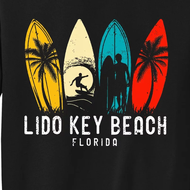 Retro Lido Key Beach Florida Surfboarder Sweatshirt