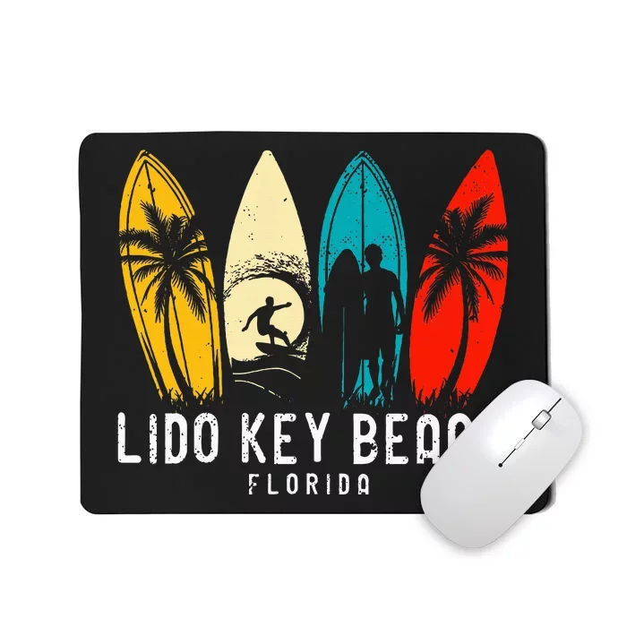 Retro Lido Key Beach Florida Surfboarder Mousepad