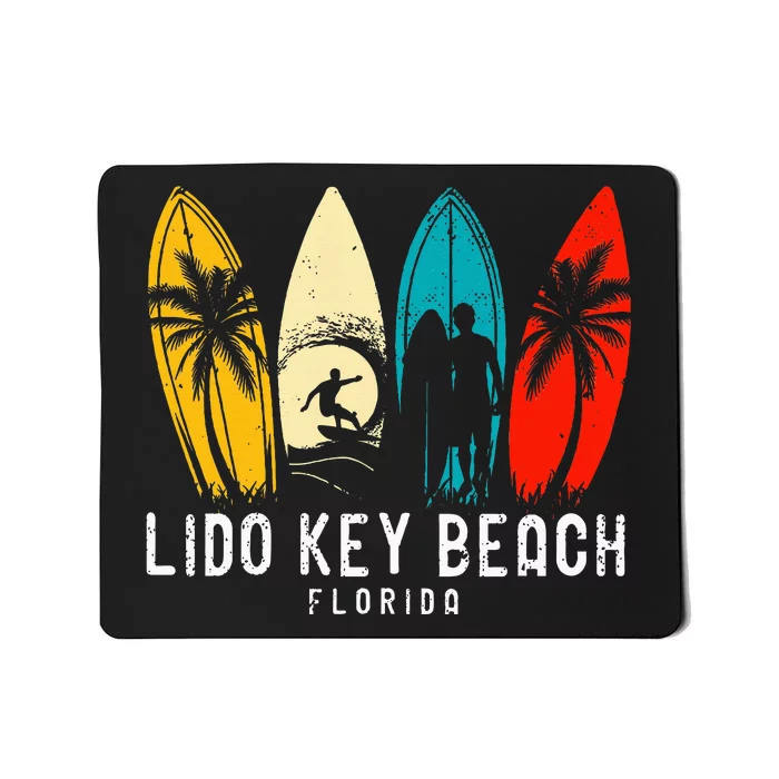 Retro Lido Key Beach Florida Surfboarder Mousepad