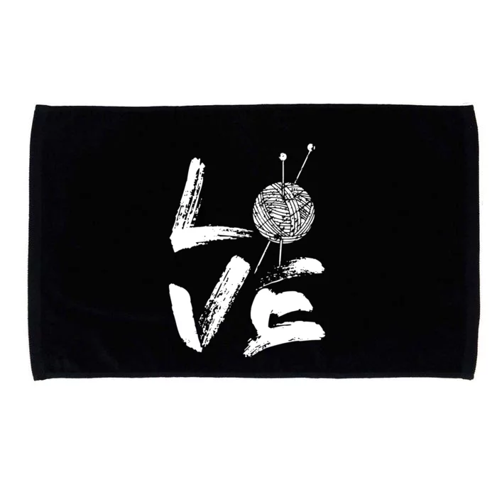 Retro Love Knitting Ball Of Yarn Vintage Hobby Gift Microfiber Hand Towel