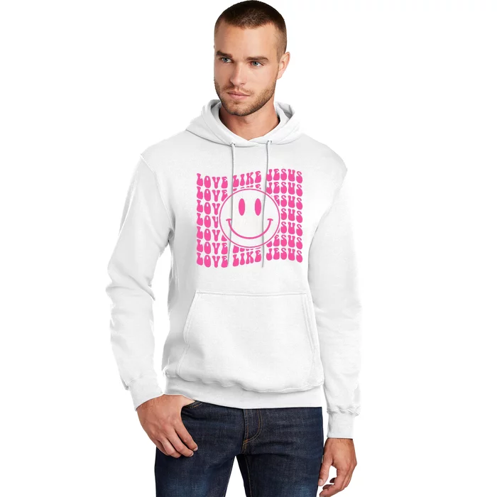 Retro Love Like Jesus Happy Face Aesthetic Hoodie