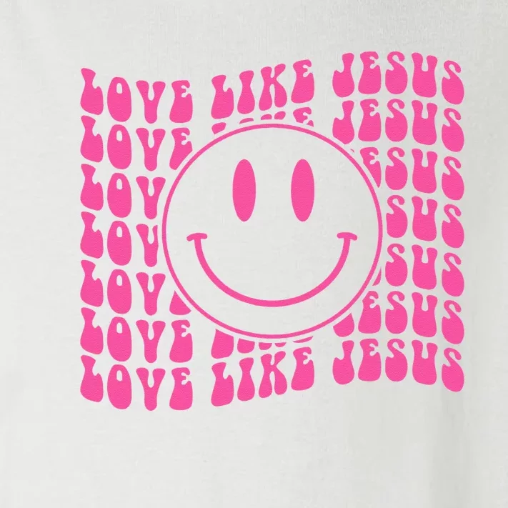 Retro Love Like Jesus Happy Face Aesthetic Toddler Long Sleeve Shirt